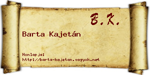 Barta Kajetán névjegykártya